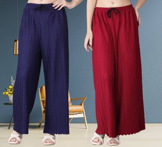 Women Regular Fit Palazzo Pack Of 6