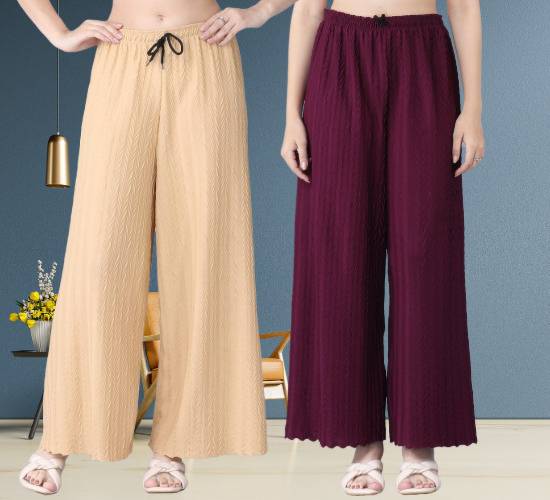 Women Regular Fit Palazzo Pack Of 6