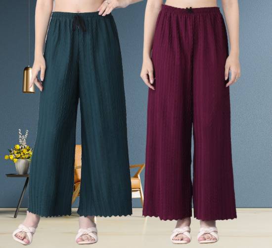 Women Regular Fit Palazzo Pack Of 6