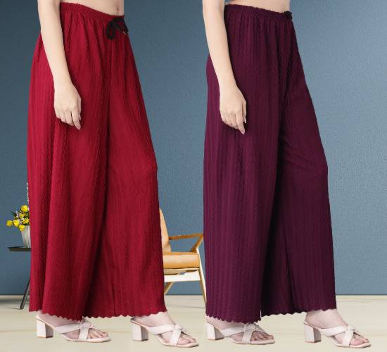 Women Regular Fit Palazzo Pack Of 6