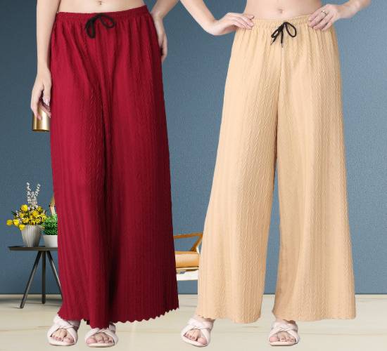 Women Regular Fit Palazzo Pack Of 6
