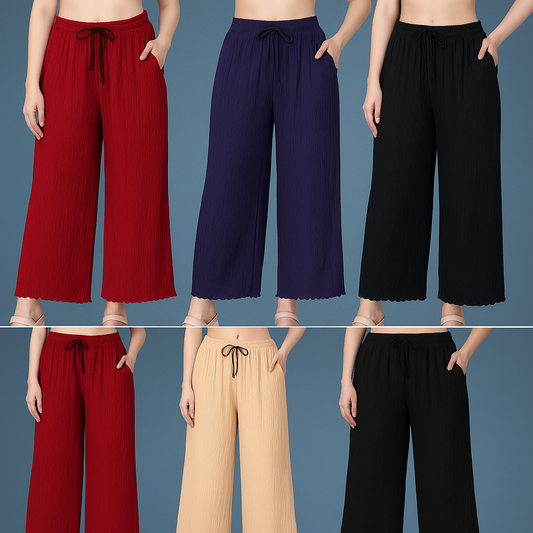 Women Regular Fit Palazzo Pack Of 6