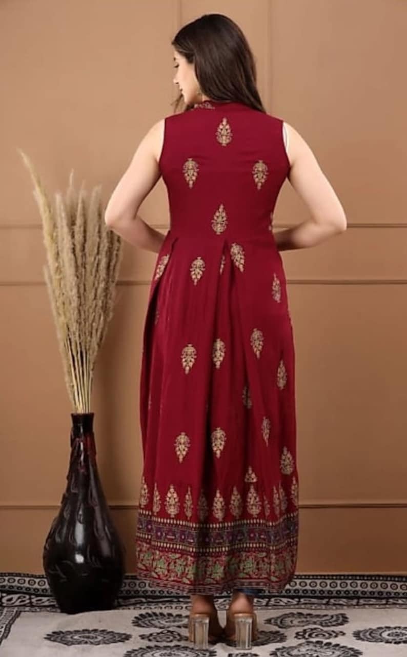 Red front open kurti ,women,stylish gown