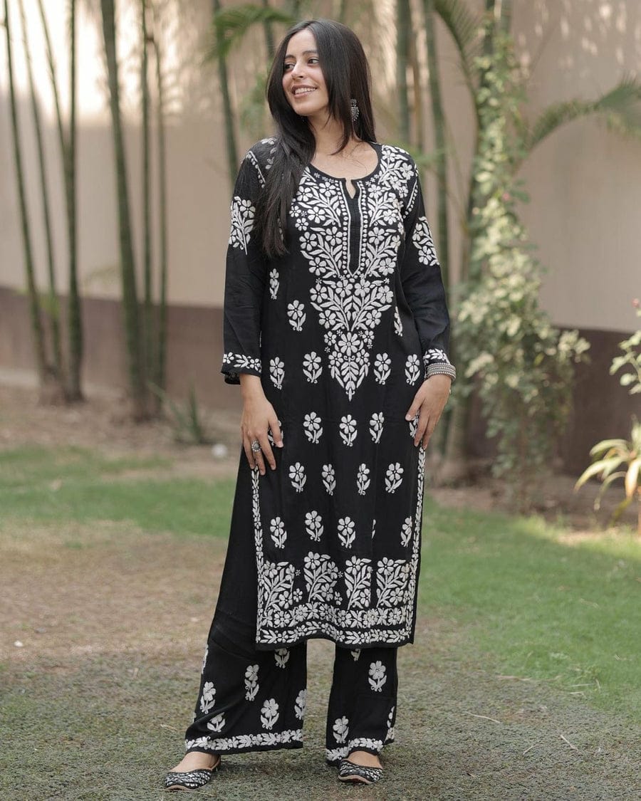 Beautiful Chikankari Rayon Kurta Set For Women