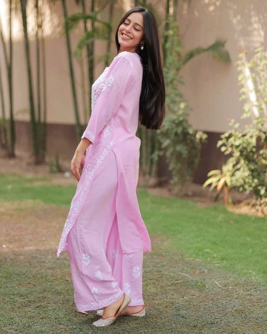Beautiful Chikankari Rayon Kurta Set For Women