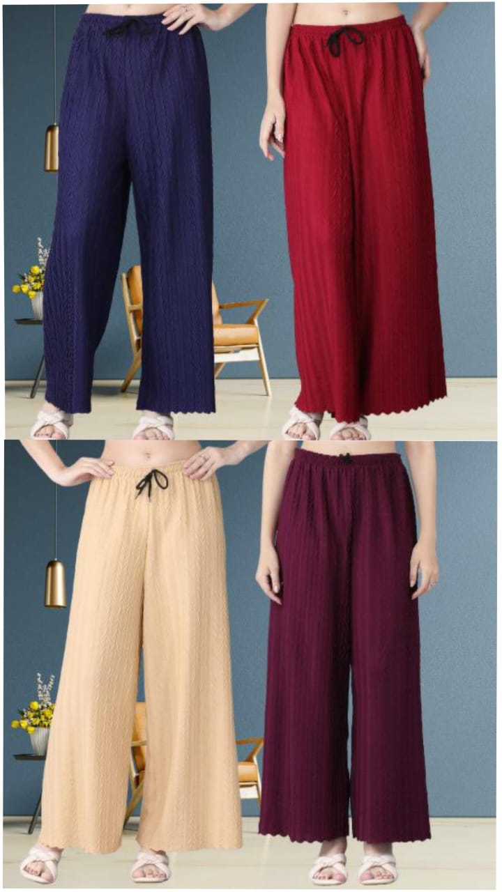 Women Regular Fit Palazzo Pack Of 6