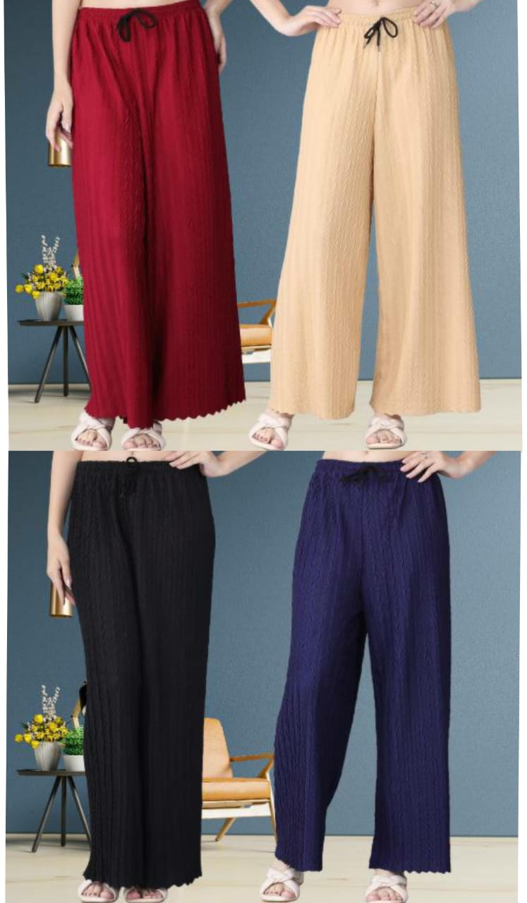 Women Regular Fit Palazzo Pack Of 6