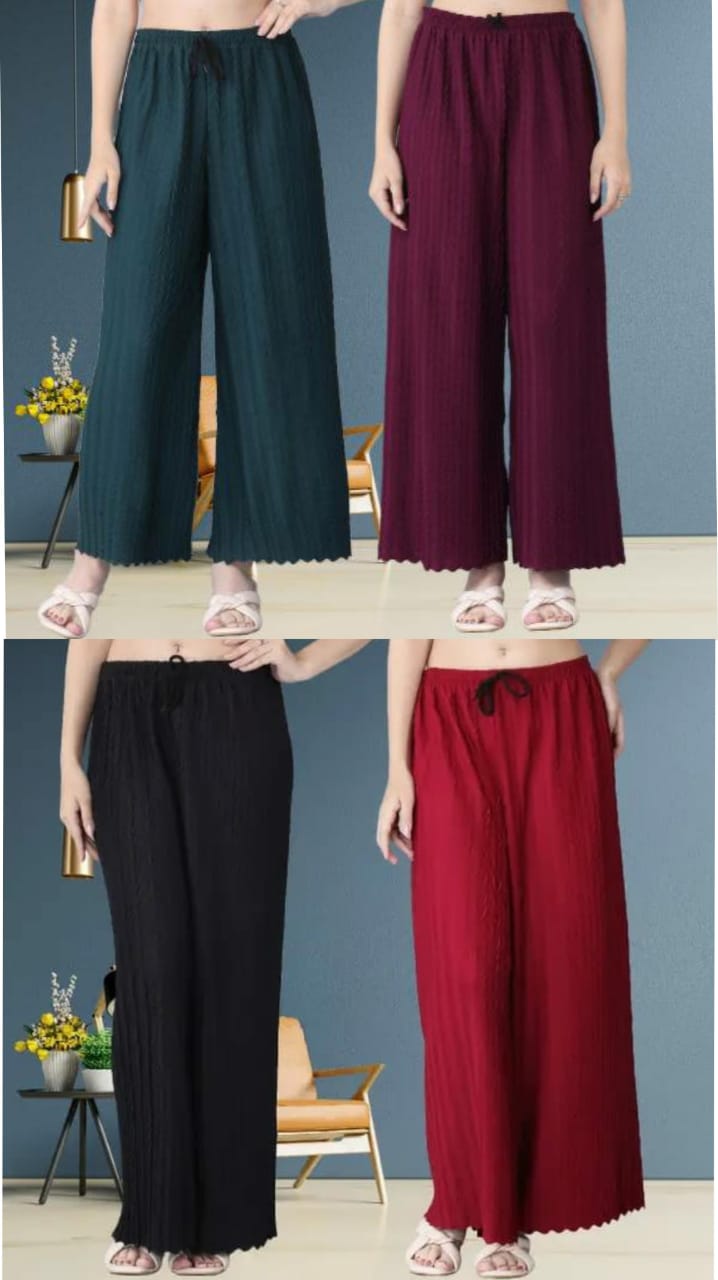 Women Regular Fit Palazzo Pack Of 6