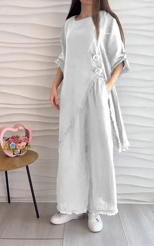 Casual Round Neck Two-piece Suit