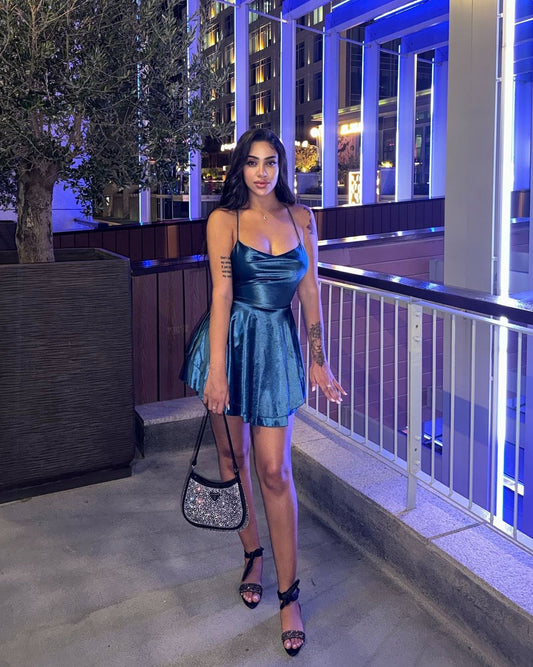 Criss Cross Strappy Backless Party Mini Dress