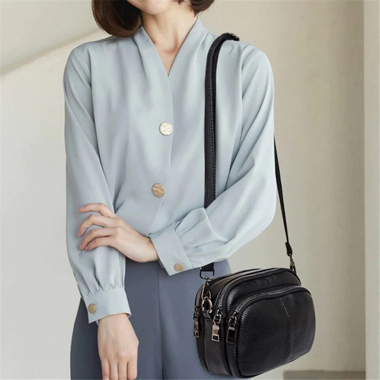 Fashion Solid Color Women’s Bags Casual Women Genuine Vegan Leather Shoulder Bags